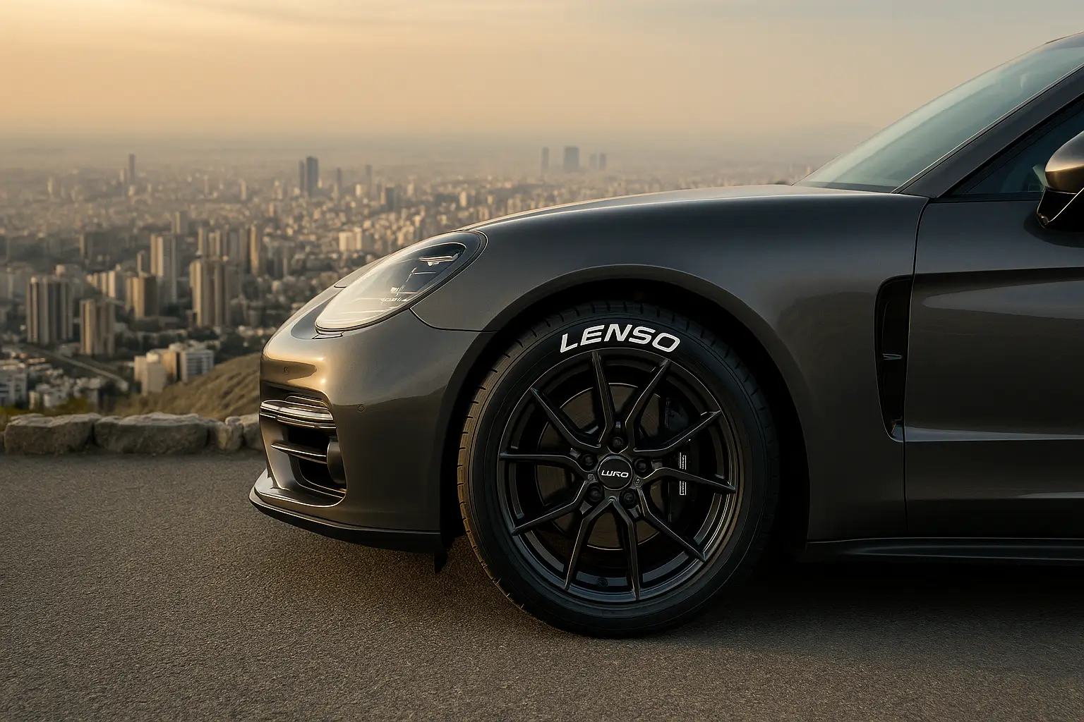 خودروی اسپرت در تهران با تایر Lenso