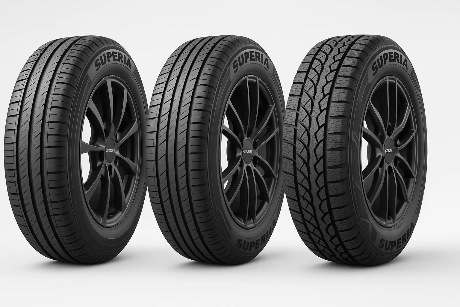 تصویر تایرهای مختلف سوپریا شامل سواری، اقتصادی و چهارفصل